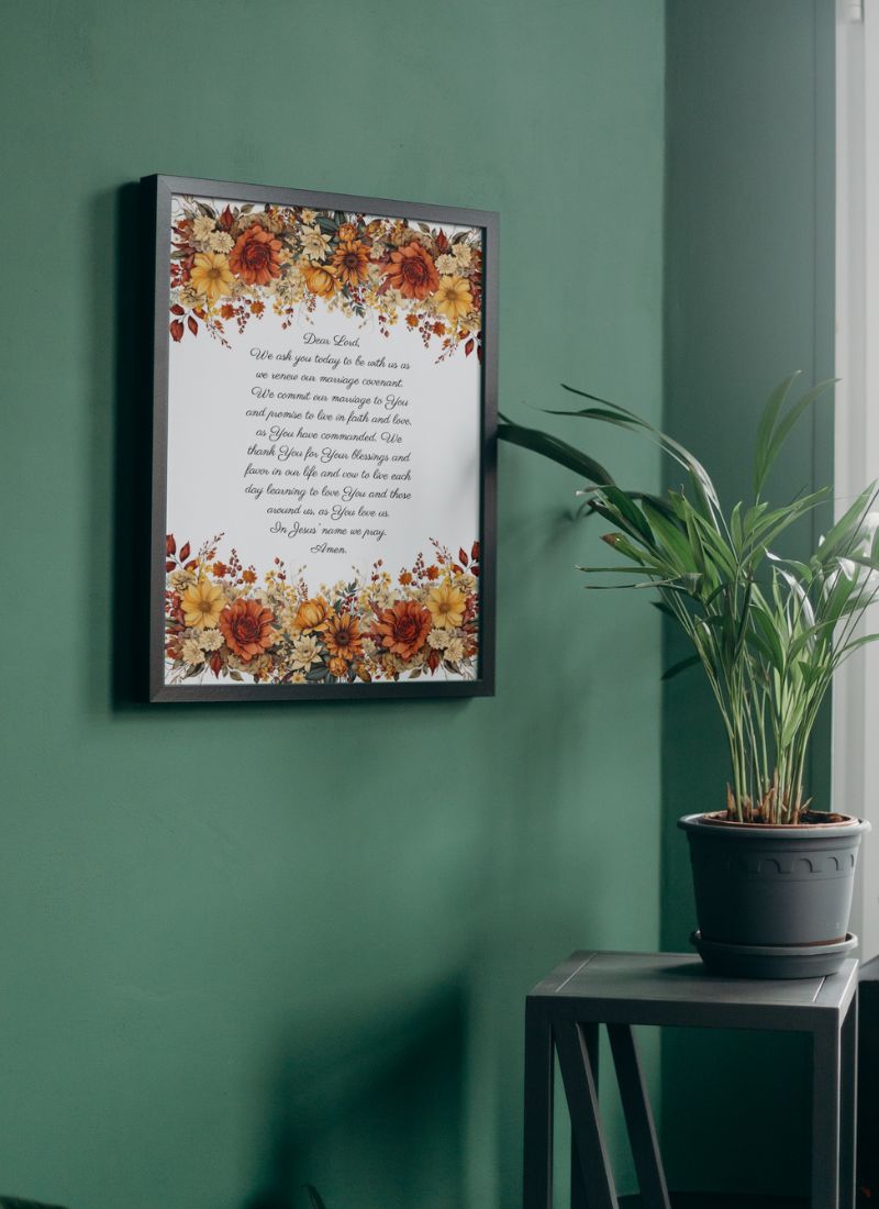 fall mockup of marriage covenant printable